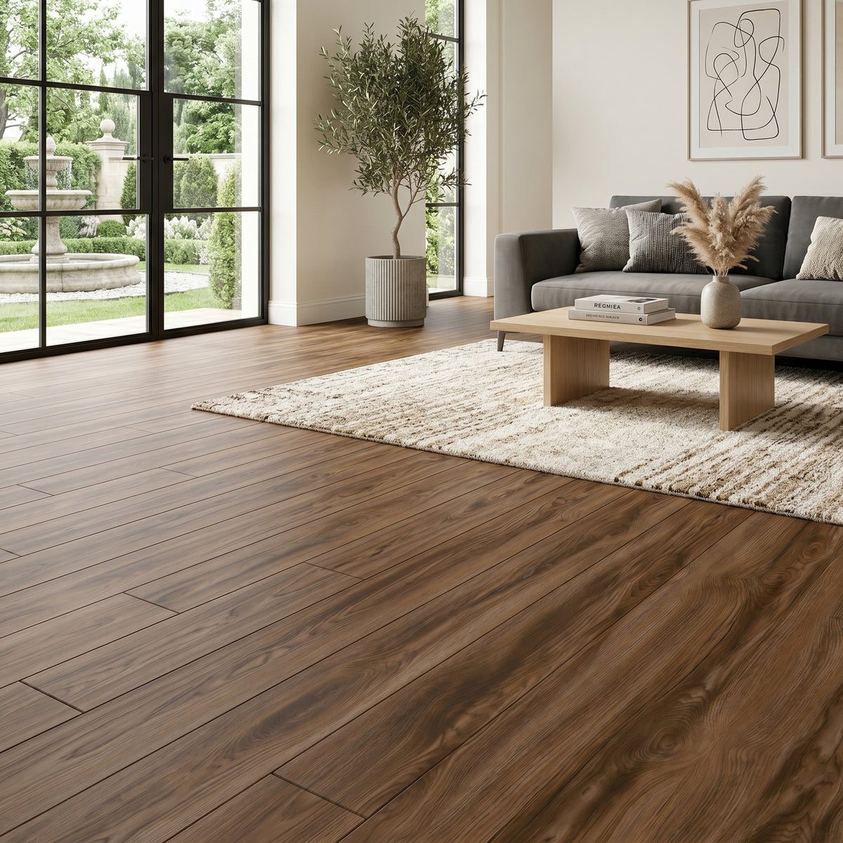 Peel and Stick Vinyl PVC Floor Tile 36x6 inches,60-Pack 90 Sq.Ft,  water-resistant for Transfer Bathroom, Kitchen, Living Room, Bedroom,Brown