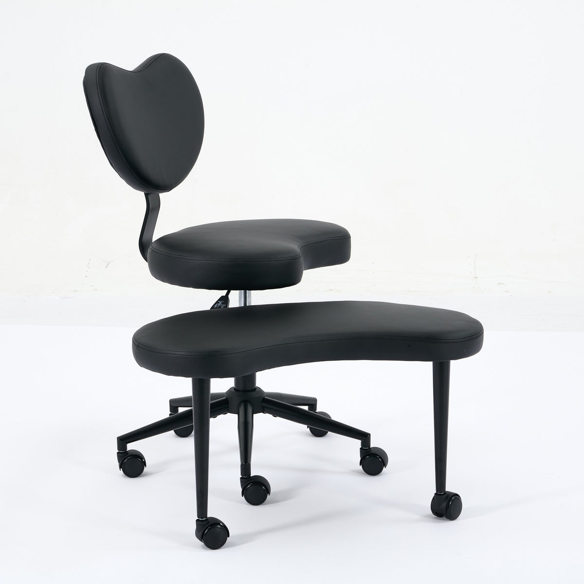 Meditation Chair Plus, Cross Legged Chair with Wheels, ADHD Chair, Criss Cross Desk Chair with Lumbar Support and Adjustable Stool – Black
