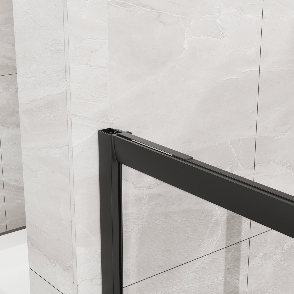 36" x 36" x 72" Corner Sliding Shower Door and Black Shower Base Combo Kit, Clear Tempered Glass, Matte Black Frame Dood & Reinforced Acrylic Base Set