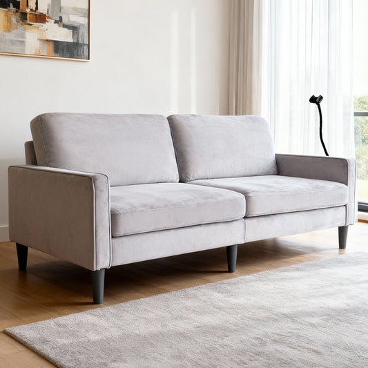 Modern Loveseat Sofa for Living Room,Linen Recliner, Removable Cover, Spring Cushions, Solid Wood Frame, Easy Assembly for Small Spaces