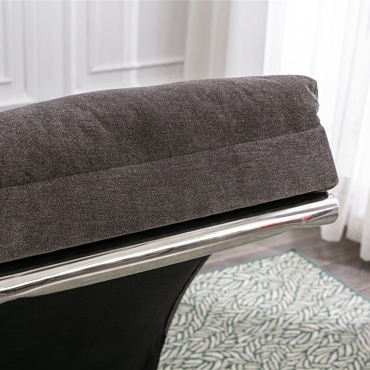 Ergonomic Linen Massage Chaise Lounge with Remote Control, Dark Gray, Electric Massage Lounger with 5 Modes