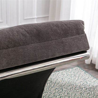 Ergonomic Linen Massage Chaise Lounge with Remote Control, Dark Gray, Electric Massage Lounger with 5 Modes