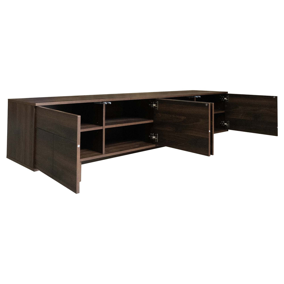 78 inch Modern TV Stand for TVs up to 85 inches, Entertainment Center with Solid Wood Legs, Cable Management, Push-Openers