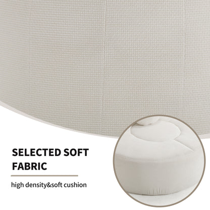 Round Sofa Bed with Memory Foam Sectional Couches for Living Room, Cloud Couch with two pillows, Beige