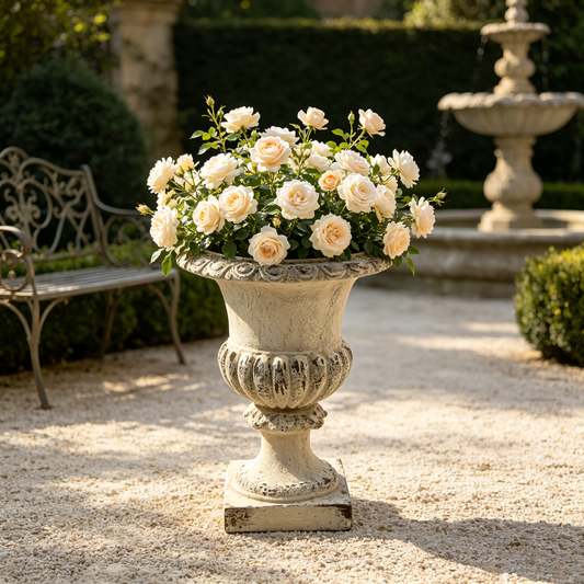 MGO Garden Planter, Garden decoration and planting,Color Antique White, Size 16.14"Wx16.14''Dx22.24"H