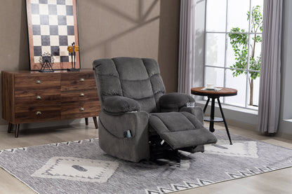 Ultra wide electric lounge chair with hot massage heating and auxiliary standing function - velvet rotating lounge chair for living room, bedroom, and office use