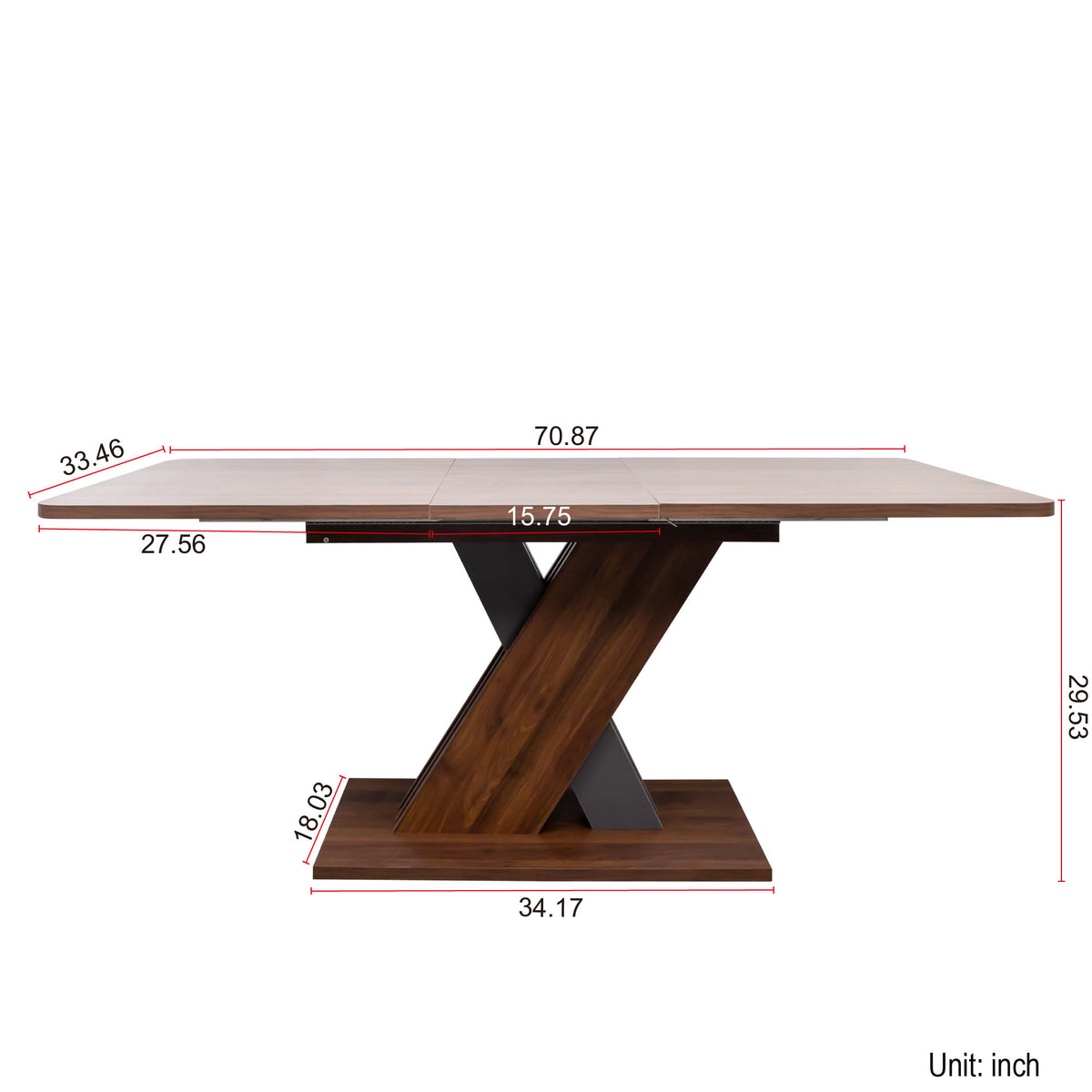 Multifunctional extendable console table – Red