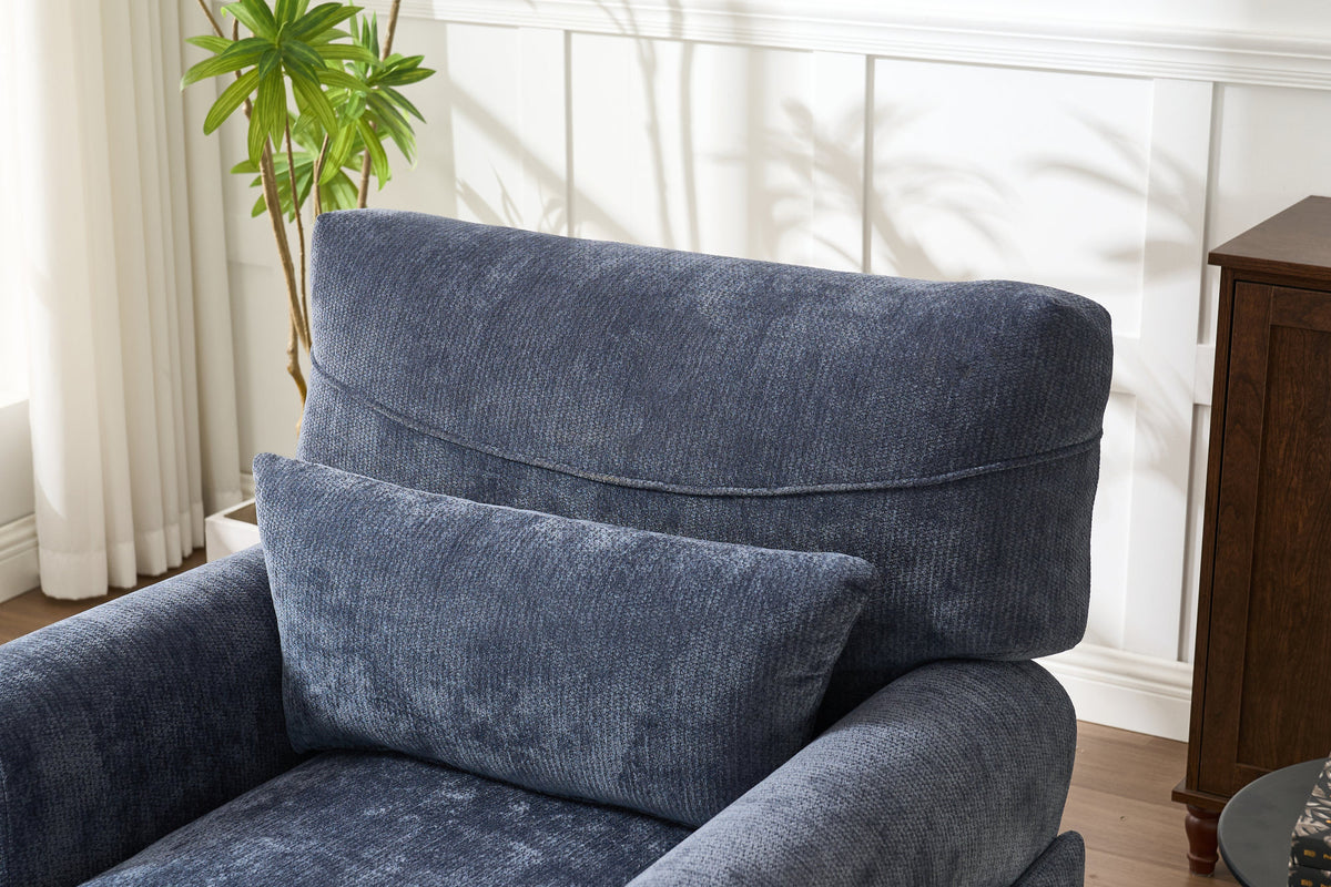 Modern Chaise Lounge , Upholstered Indoor Leisure Sofa Recliner, Chair Sleeper for Bedroom, Living Room, Study Room, Office, BLUE