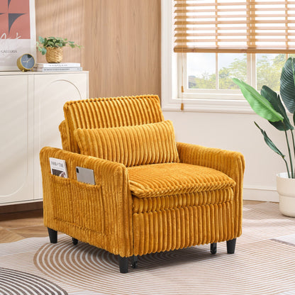 orange comfortable chair for Small apartment Bedroom space Balcony Small sofa bed Lazy Small sofa with a pillo