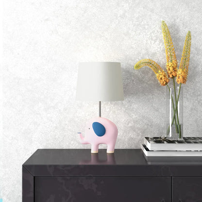 16.5 in. Pink Modern Animal Polyresin For Kids/Child Bedroom/Living Room Bedside Desk Nightstand Single Small Table Lamp With Linen Empire Shade, E26 (Bulb NOT included),40W