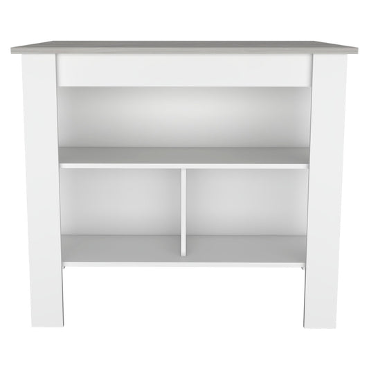 Brooklyn  Kitchen Island, Three Concealed Shelves
