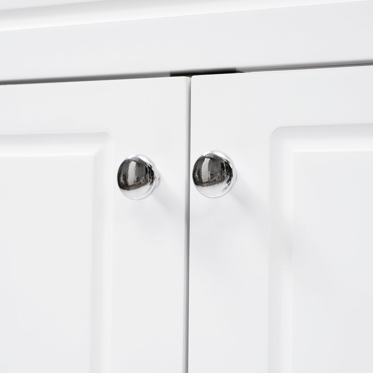 46" Bathroom Vanity without Sink, Cabinet Only, Soft-Close 6 Drawers & Double Doors with 2-Tier Shelves, Solid Pine Legs, White (Same SKU: N759P351752K)