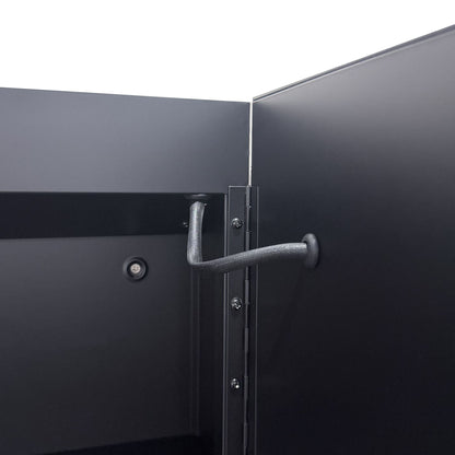 30*26 inch Black Metal Framed Wall mount LED Bathroom Medicine Cabinet with Mirror