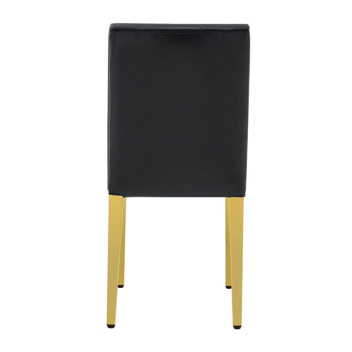 4-pack black PU dining chairs: ergonomic buckle backrest, 35 inches high, golden metal legs