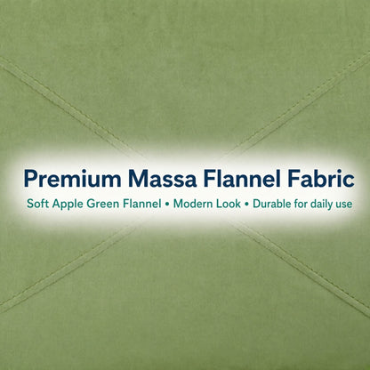 95.5 x 75 Inches Width Apple Green Modular L-Shaped Sectional Sofa 6-Seater 4-Piece Massa Flannel  Fabric Couch with Chaise