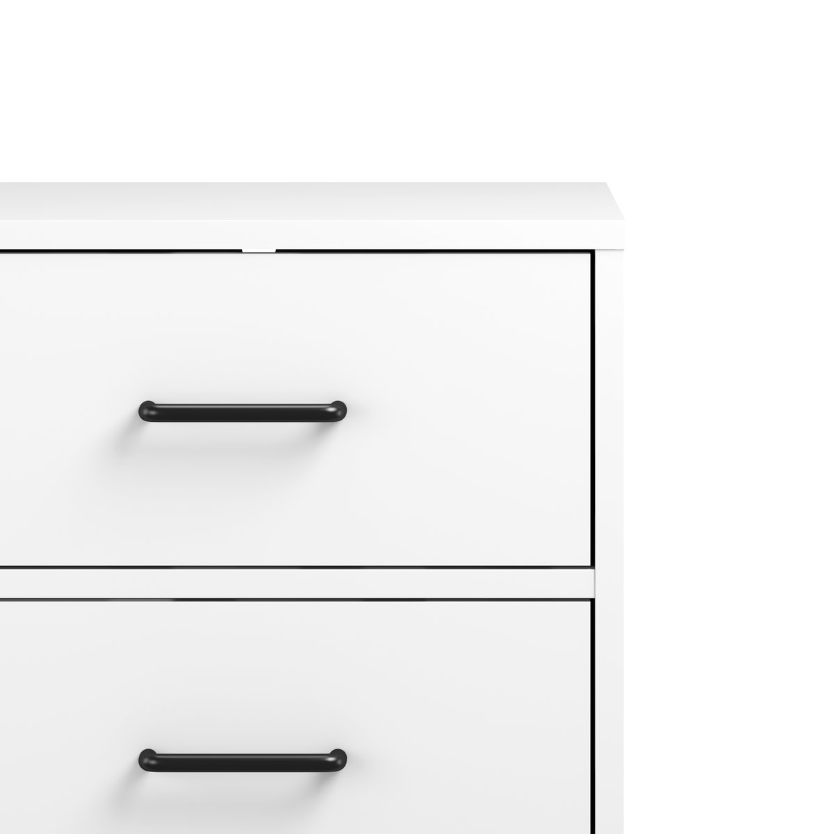 2-Drawer Nightstand with Metal Legs and Metal Handles, Modern White Bedside Table, Small End Table, Living Room or Apartment