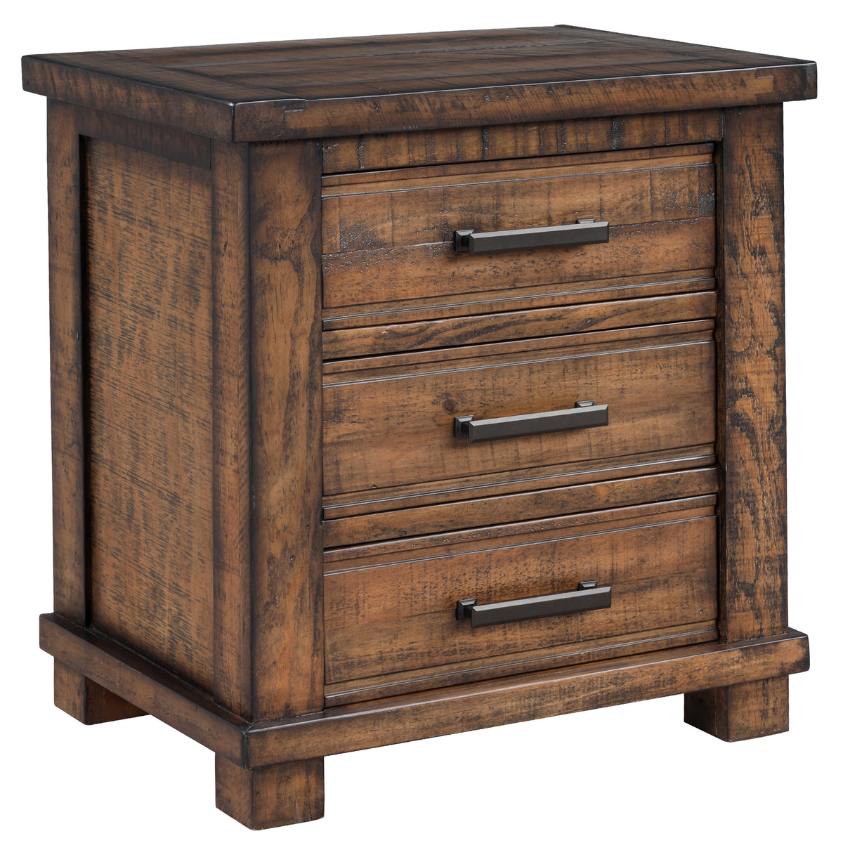 Rustic Three Drawer Reclaimed Solid Wood Farmhouse Nightstand (old sku:WF531408AAD)
