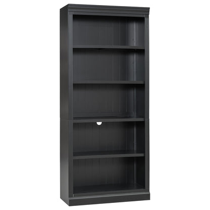 83.4' Tall Wood Bookcase with light strip,5-Tier Decor Bookshelves with Adjustable Shelves,Storage Organizer for CDs/Books/Movies,Free Standing Storage Shelves for Living Room,Home Office,Black