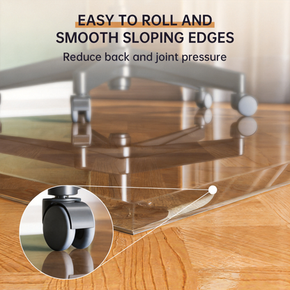 Tempered Glass 36 x 36 inch Beveled Edge Glass Chair Mat with Polished Edge Clear Office Chair Mat, Glides Smoothly, Suitable for Carpet or Hardwood Floors
