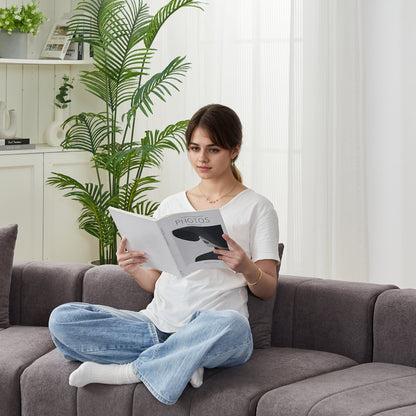 Chenille curved sectional sofa with 2 pillows,Curved Symmetrical Modular Semi Circular Sofa Sectional for bedroom, living room, office for leisure or nap, reading room, and lobby