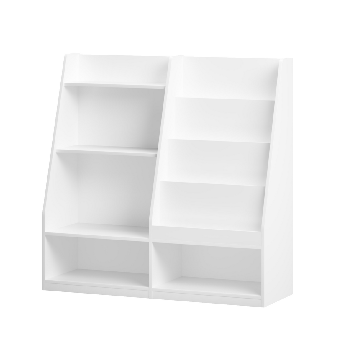 Kids Bookshelf and Toy Storage Organizer, Multifunctional 4 Tier Wooden Kids Book Shelf with Bookcase Display Stand in Kids Room Playroom Nursery for Kids, Children, Toddlers (White)