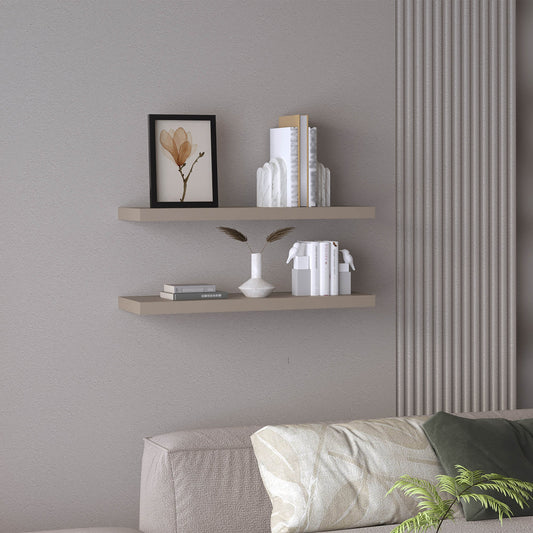Ecco 31.5" Wide  Floating Shelves Set of 2, Shelves for Wall Decor for Bedroom, Bathroom Storage Shelves, Book Shelves for Living Room – Model B200P235853
