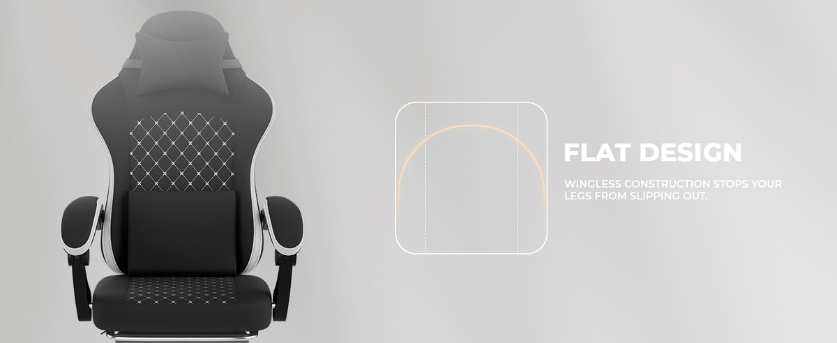 Gaming Chair with Massage,Ergonomic PC Gaming Chair Computer Chairs with Footrest Comfortable Headrest and Lumbar Support, High Back BLACKWHITE