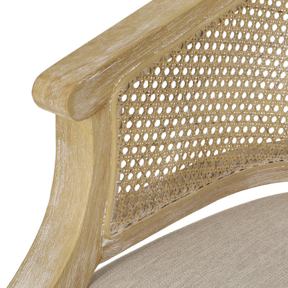 Accent Chair Rubber Wood Beige Natural