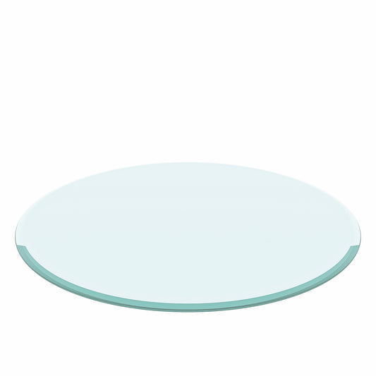 36" Inch Round Tempered Glass Table Top Clear Glass 2/5" Inch Thick Beveled Polished Edge  (Old Sku:W126560361)