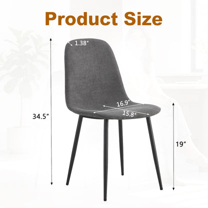 Comfortable Linen-Cotton Dining Chair Set - Six Pieces in Dark Gray.Integrated Seat and Backrest,Linen-Cotton Material,Modern Home Matching.W1151124300