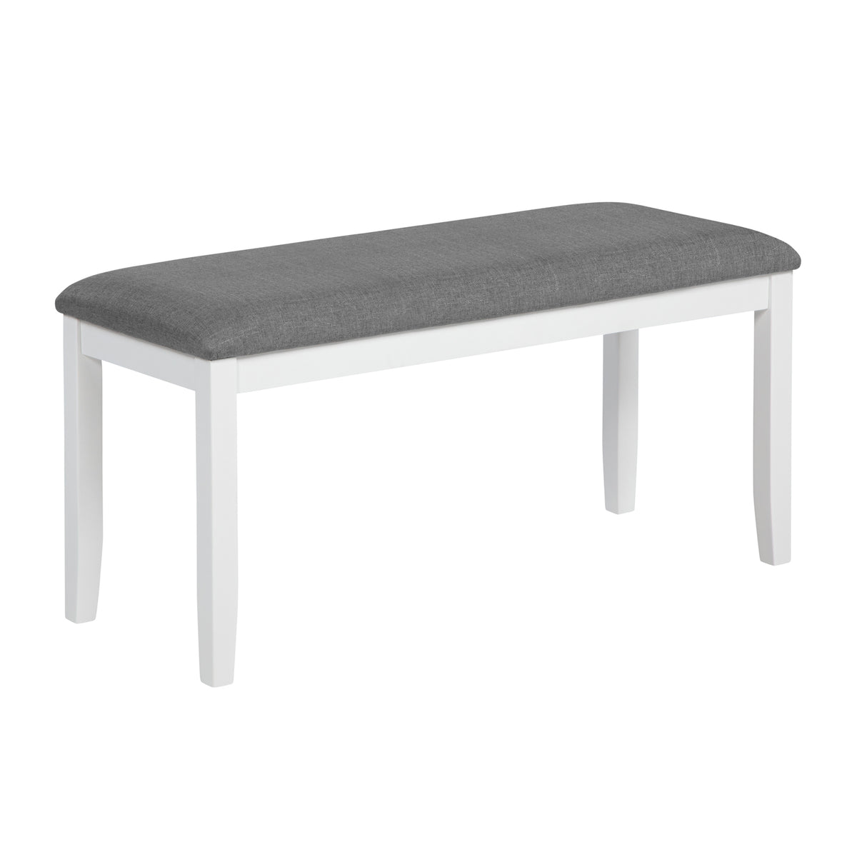 Modern 6-Piece Dining Table Set with Bench and Chairs for Dining Room or Kitchen - Grey & White Two-Tone