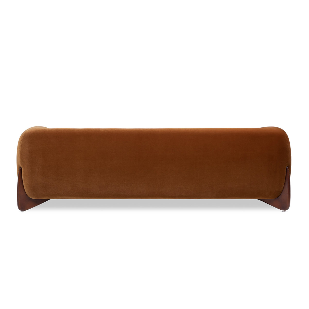 Alpine 90.5' Sherpa Sofa in Burnt Orange Performance Velvet with Natural Oak Legs