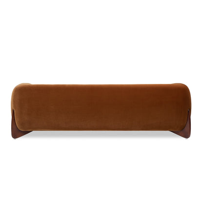 Alpine 90.5' Sherpa Sofa in Burnt Orange Performance Velvet with Natural Oak Legs