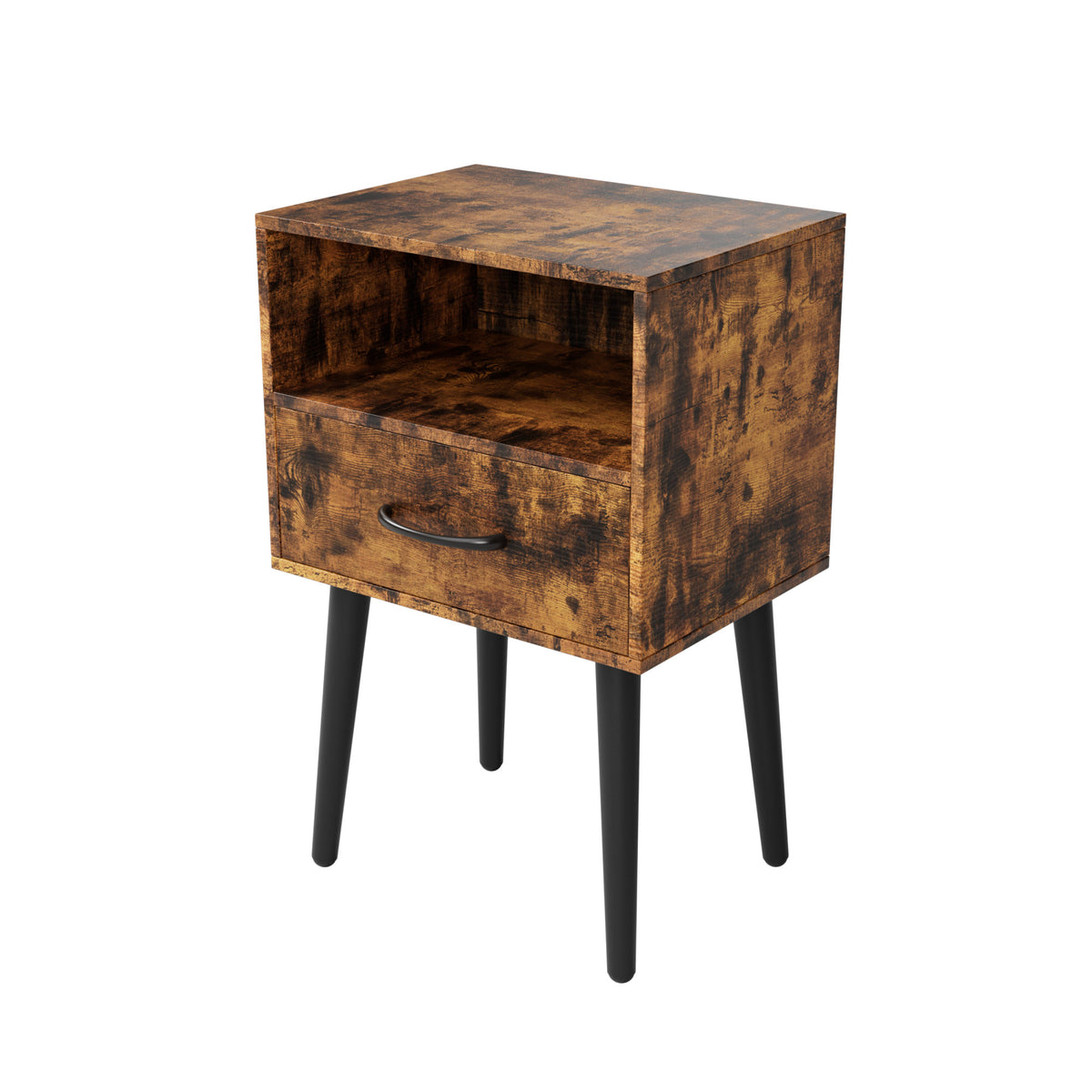 Two Sets of Nightstand,Modern Bedside Table with Storage Drawer and Open Wood Shelf, for Living Room, Bedroom and Small Spaces, Accent Night Stand, Easy Assembly