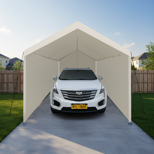 Carport, 12×20 Heavy Duty Portable Carport Garage Tent for Outdoor Storage Shelter white