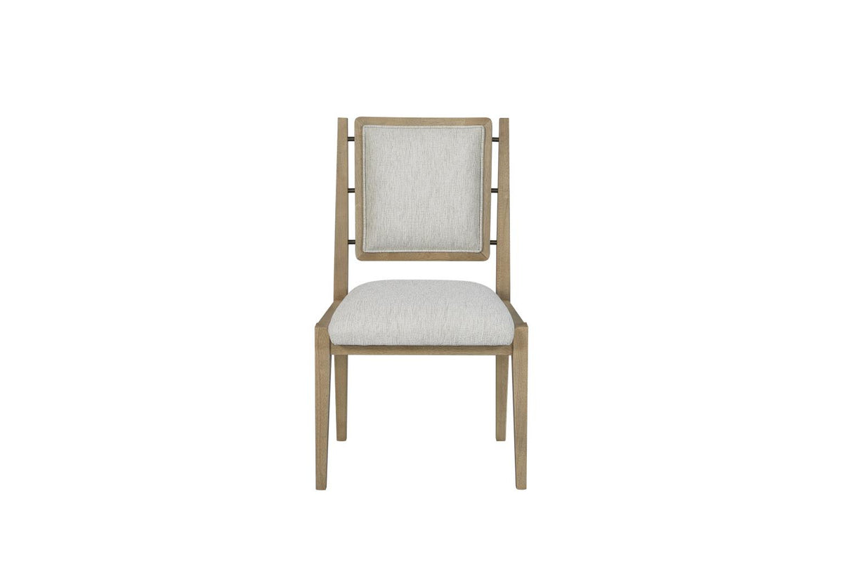 Modern Upholstered Dining Chair with Performance Fabric & Floating Back Design (Set of 2)