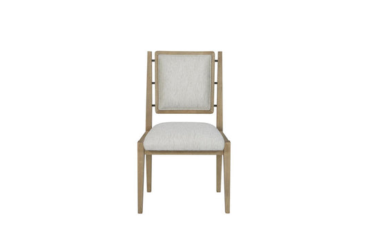 Modern Upholstered Dining Chair with Performance Fabric & Floating Back Design (Set of 2)