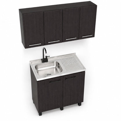 Wenge 2-Piece Kitchen Sink Cabinet Set