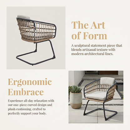 Wicker Dining Chair-SET OF 2 is designed to elevate your patio, or garden space into a cozy, stylish spot for relaxation and connection.