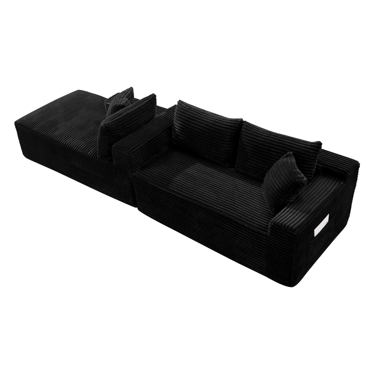 94.5" Cloud Modular Sectional Sofa Couch with L-Shape Chaise, Modern Minimalist Upholstered Couches, Deep Seat Corner Couch – Model W5515P479893