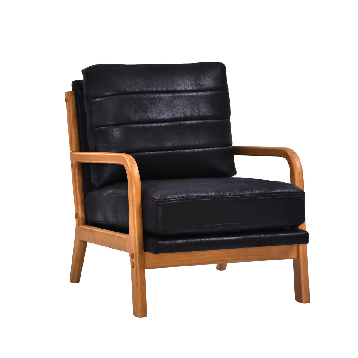 Foil fabric wood armchair