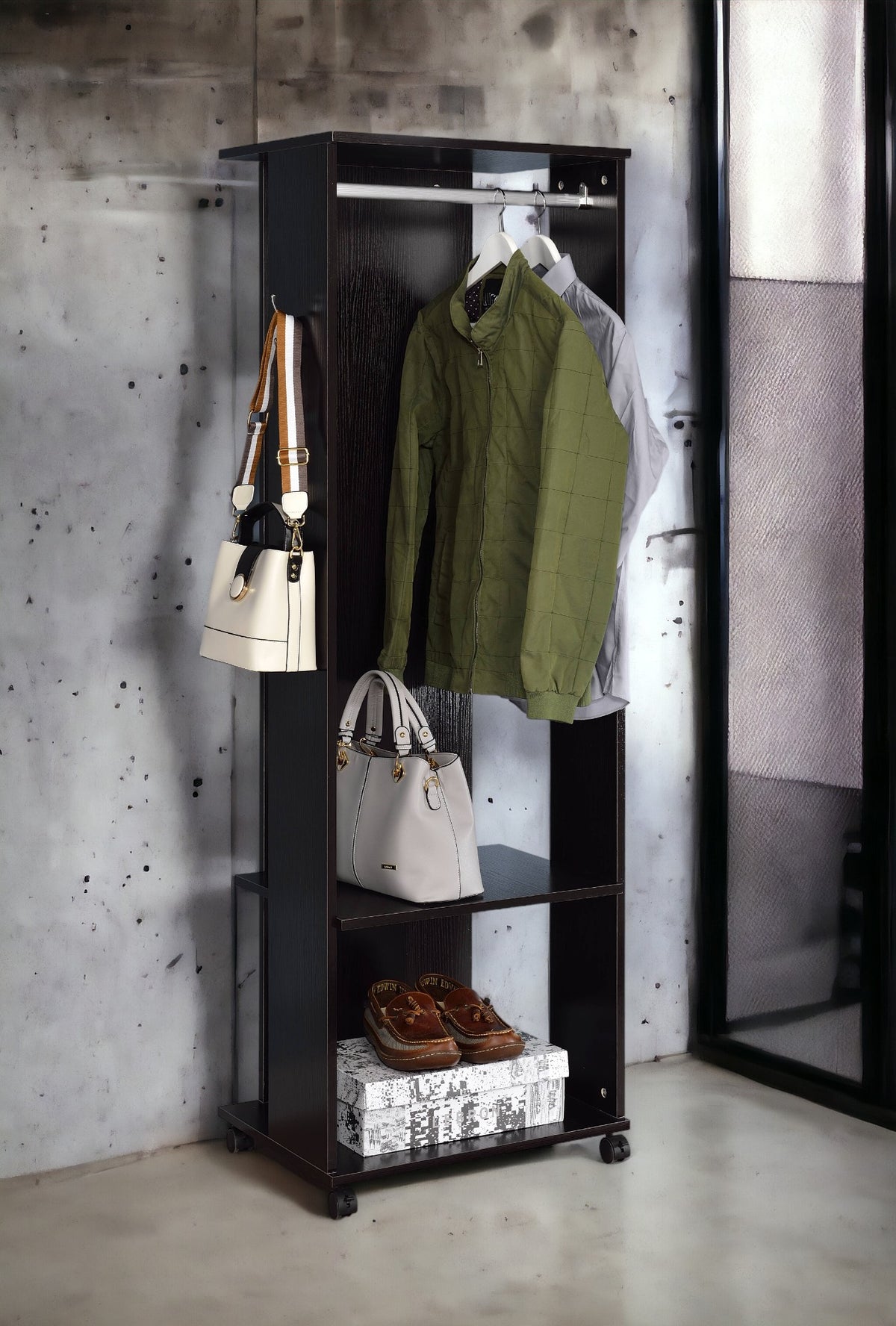 Kolen Espresso Finish Hall Tree