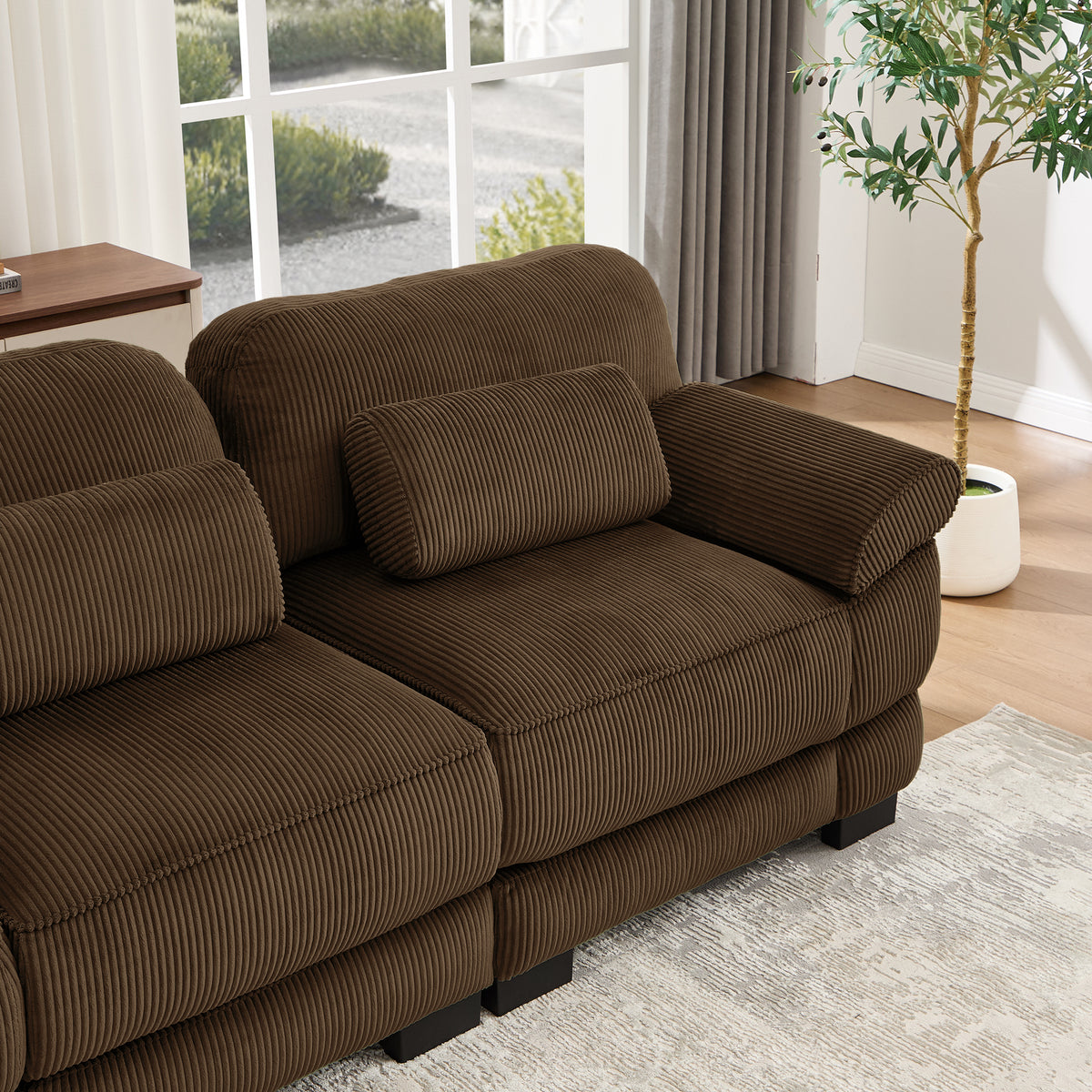 Ottoman Corduroy -Brown