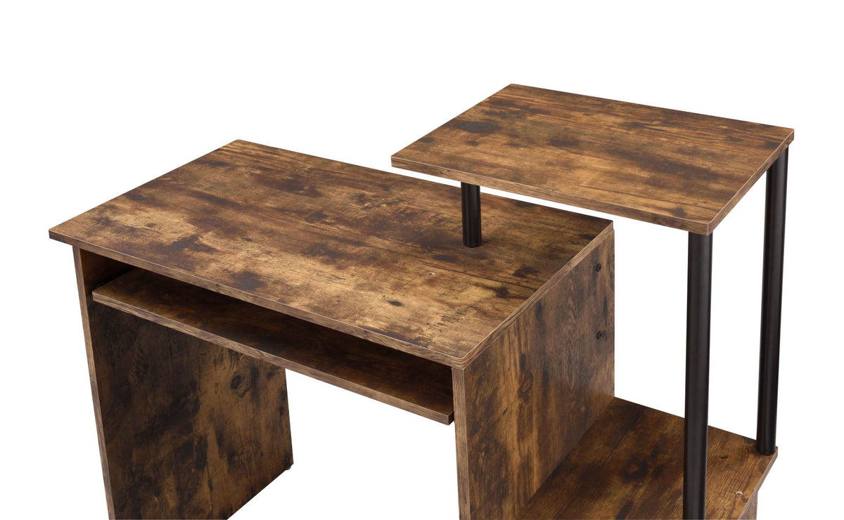Lyphre Weathered Oak & Black Finish Computer Desk