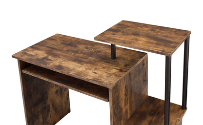 Lyphre Weathered Oak & Black Finish Computer Desk