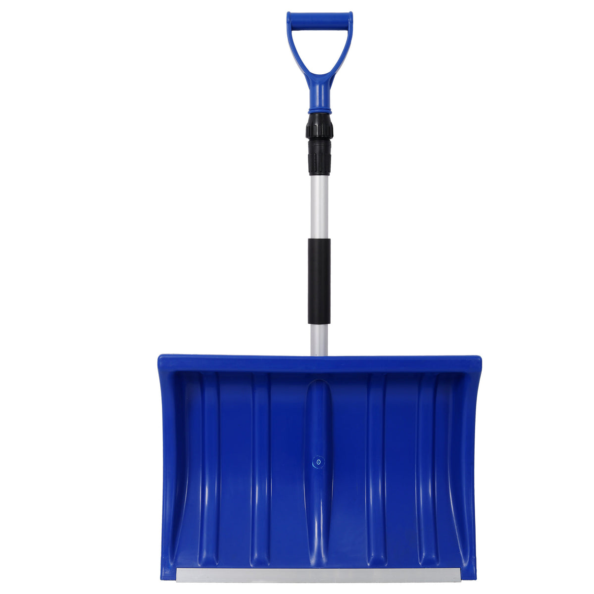 Portable Adjustable Height Snow Shovel with D-Grip Handle, 19' Blade,Snow Shovel for Driveway, Car, Home & Garage, Snow Sand Mud Removal Tool, Blue Color