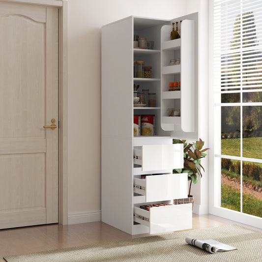 Kitchen Pantry Storage Cabinet,Food Pantry Cabinet with Doors ,shelves and drawers(Old SKU W331P295446)