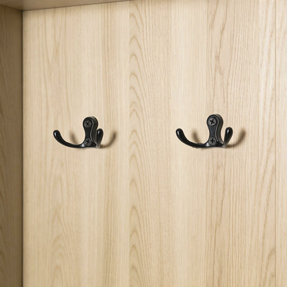 Tall Bathroom Storage Cabinet, Freestanding Storage Cabinet with Hook and Adjustable Shelf, MDF Board, Natural