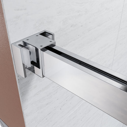 Brushed Nickel 56-60 in.W x 62 in.H 1/4"(6mm) Frameless Sliding Bathtub Door Bypass Tub Glass Sliding Shower Doors Clear Tempered Glass,Heavy Duty Stainless Steel Hardwares 2pcs Rectangle Handles,