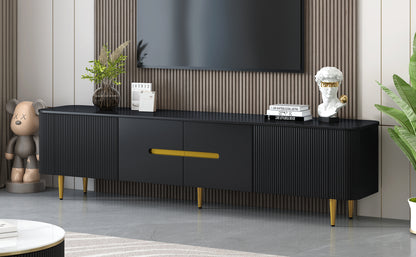 VIBE HAUS 78.7''Minimalist TV Stand for TVs up to 85 Inches, Modern Entertainment Center Media Console with 4 Spacious Cabinets for Living room(OLD SKU: SJ000143AAB)
